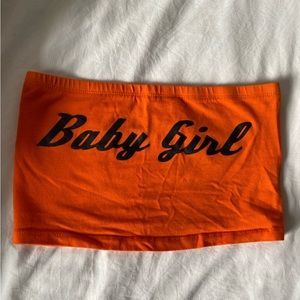 Baby Girl Tube Top - Women’s Small - Orange - 90s - Summer - Crop